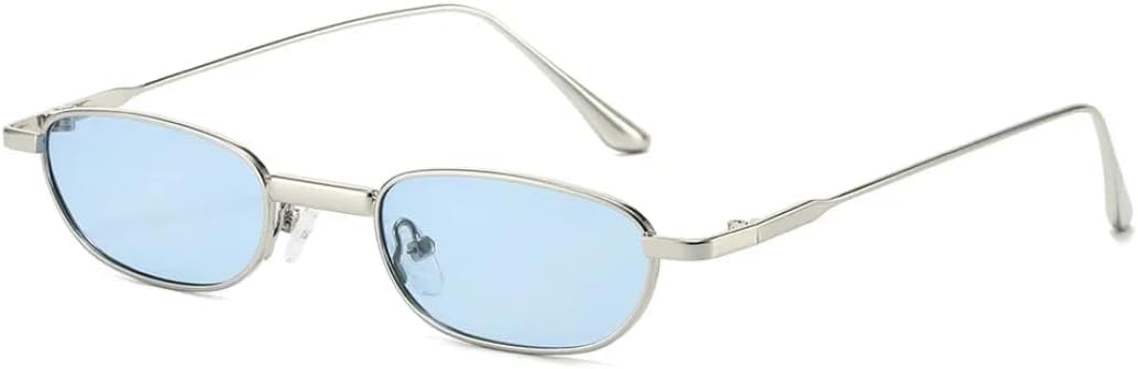 

Солнцезащитные очки с защитой UV400 | Маленький размер, прозрачные линзы цвета "океан", металлик | для женщин и мужчин, для занятий спортом на открытом воздухе и вождения DSVIGF, Silver Blue