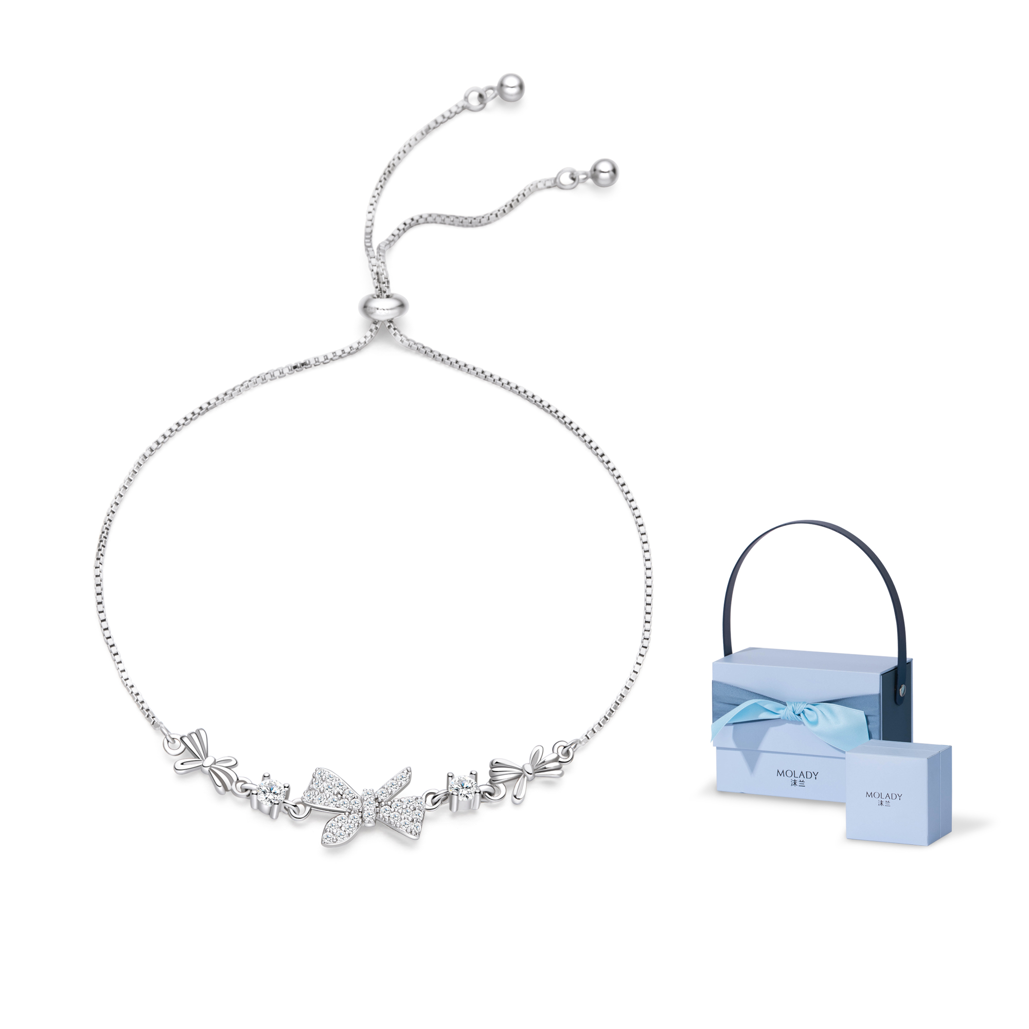 

MOLADY Браслет из чистого серебра S999 для девушек и женщин