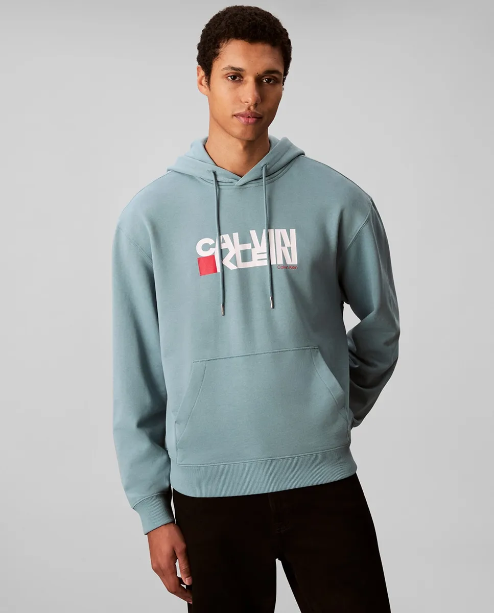 

Мужская толстовка с капюшоном и принтом Calvin Klein Jeans, синий