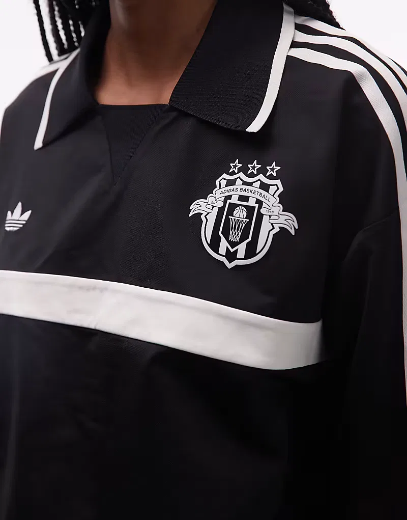 Поло-рубашка с длинным рукавом для регби Adidas Originals, черный — фото 3