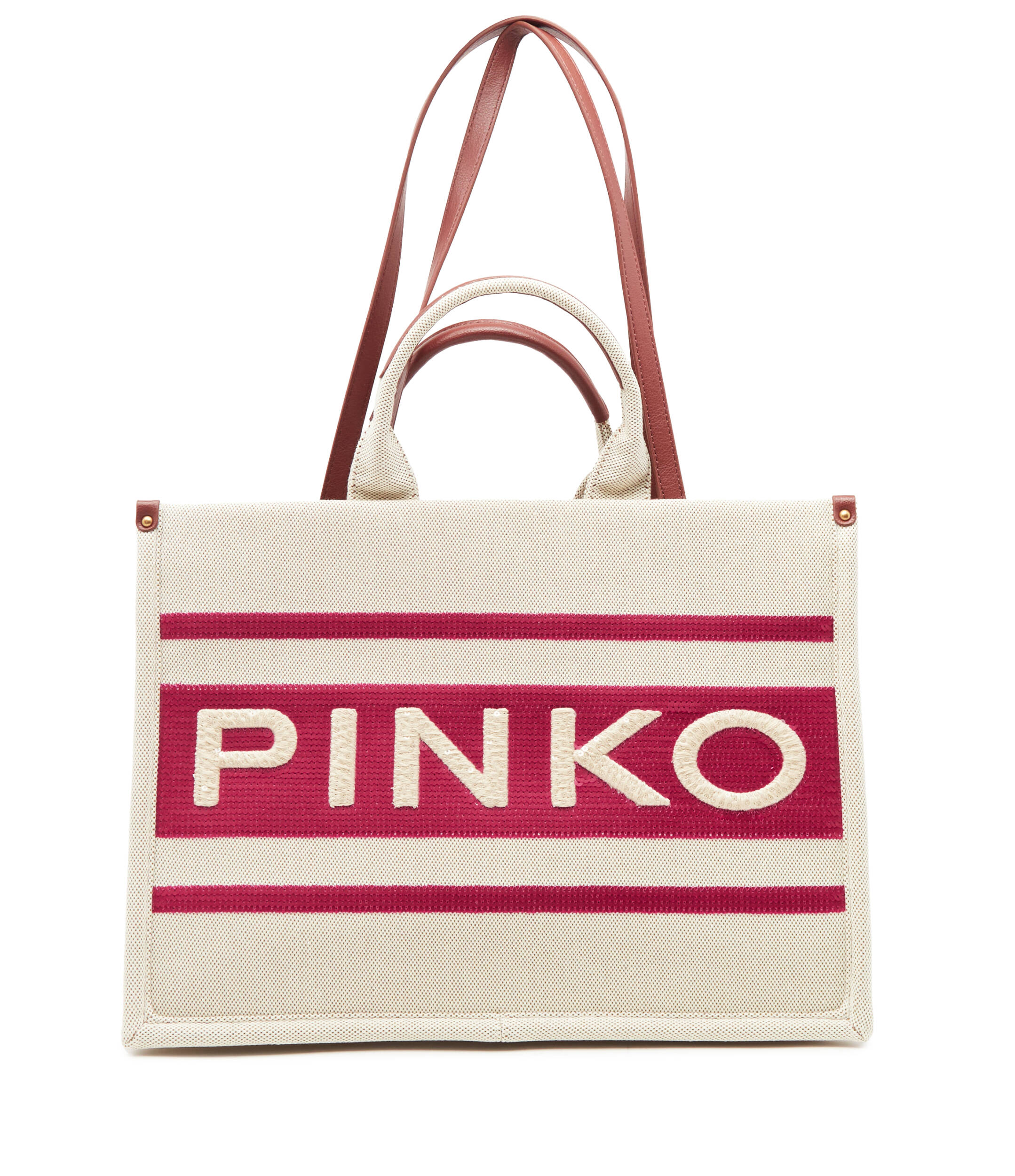 

Сумка через плечо Pinko SHOPPER CANVAS RICICLATO + STA, кремовый