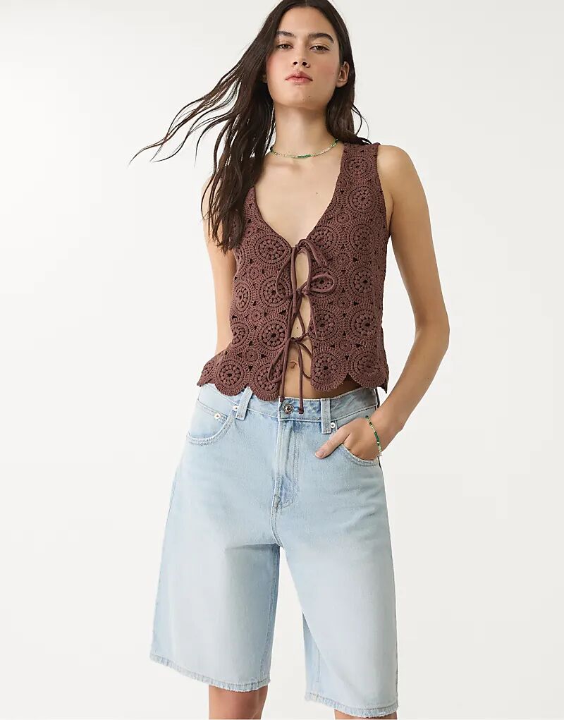

Бермуды Stradivarius D95 из синего денима