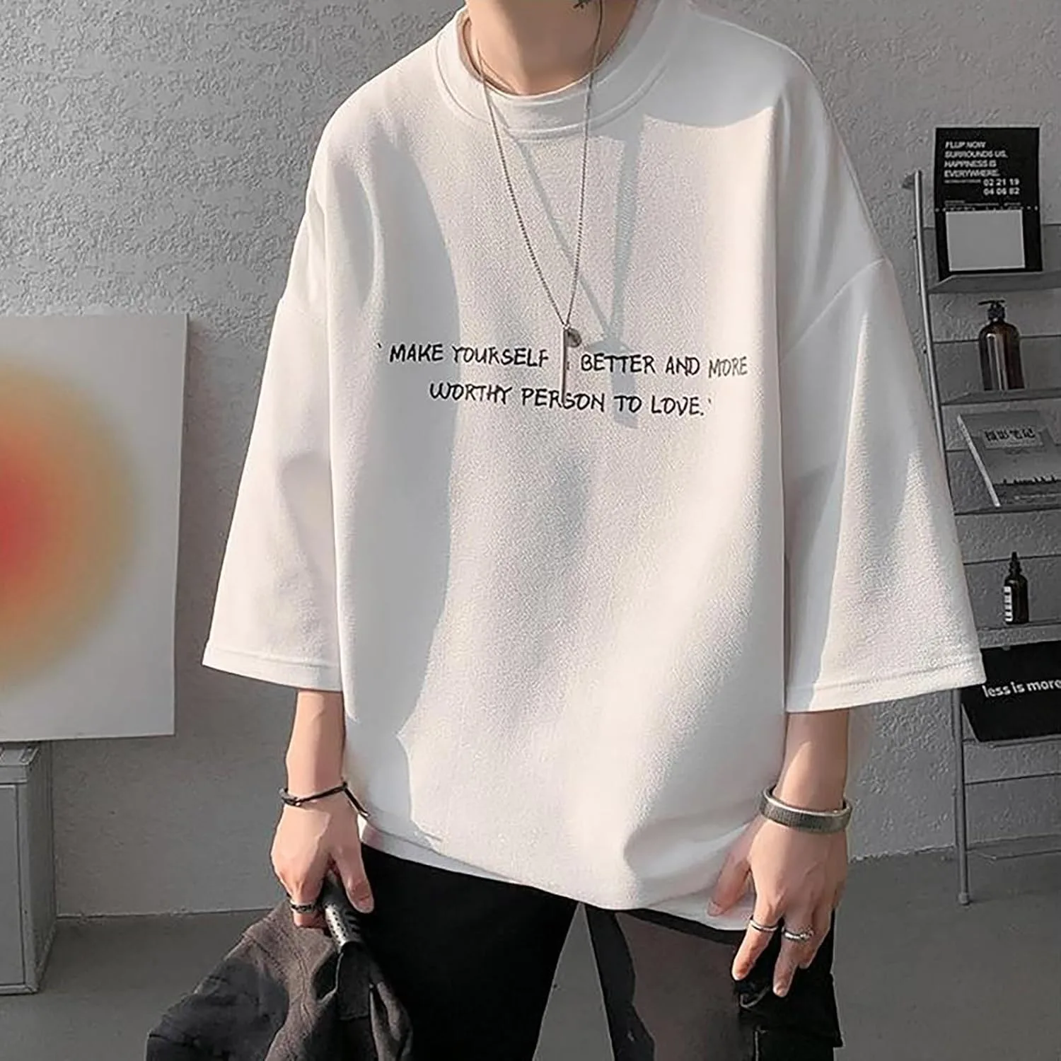 Стильная мужская футболка Relaxed Fit с круглым вырезом — фото 2