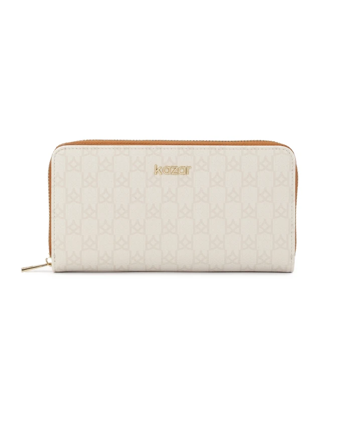 

Кошелек из светлой кожи с узором Kazar, белый