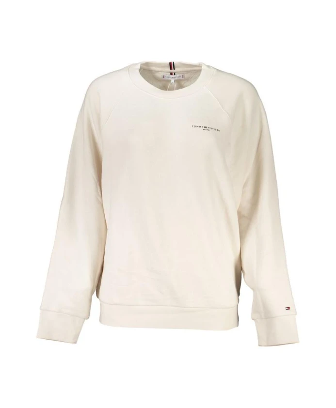 

Бежевая толстовка с круглым вырезом, ворсистая текстура. Tommy Hilfiger, бежевый