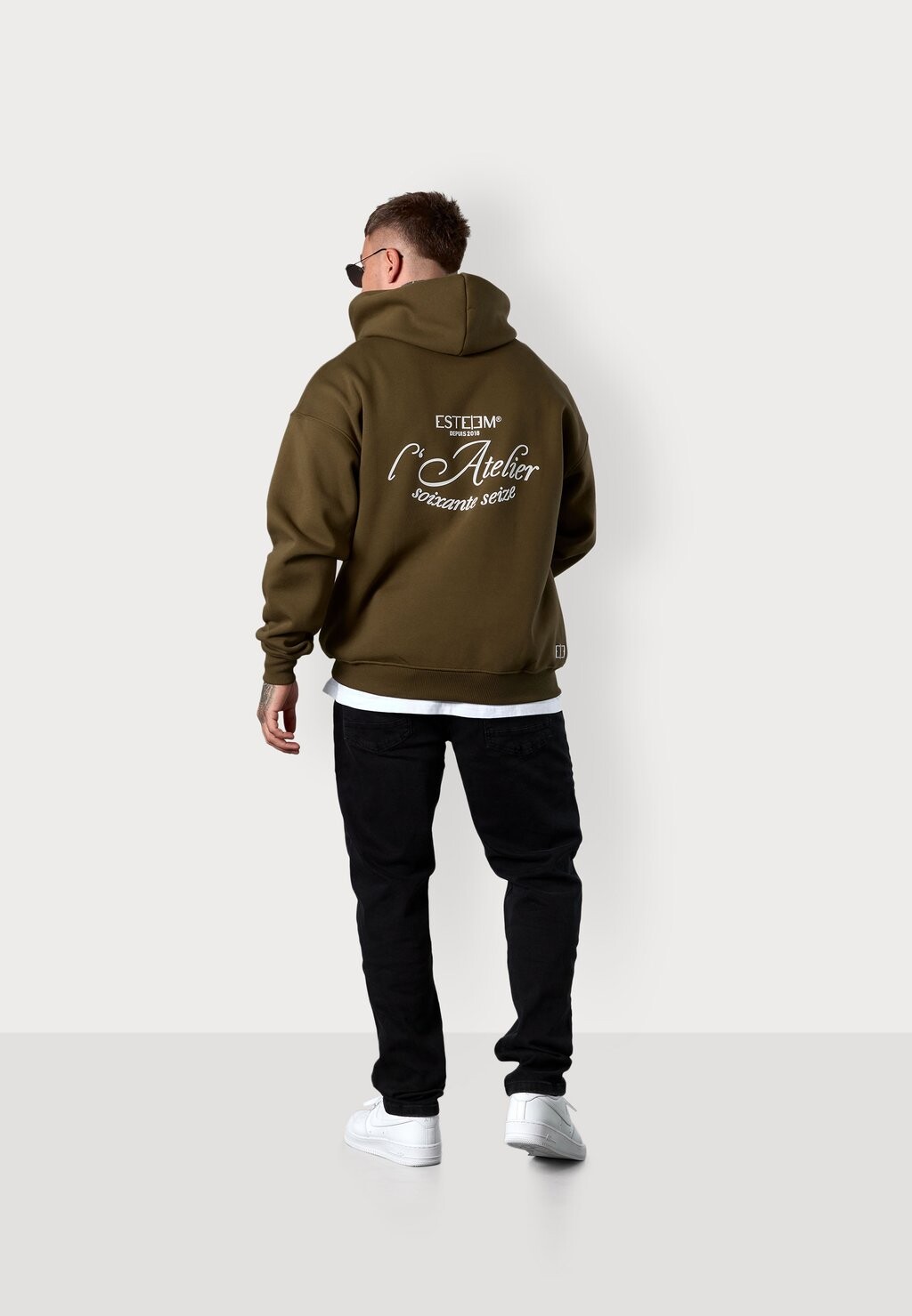 

Толстовка с капюшоном L'ATELIER 76 OVERSIZED ESTEEM, оливковый