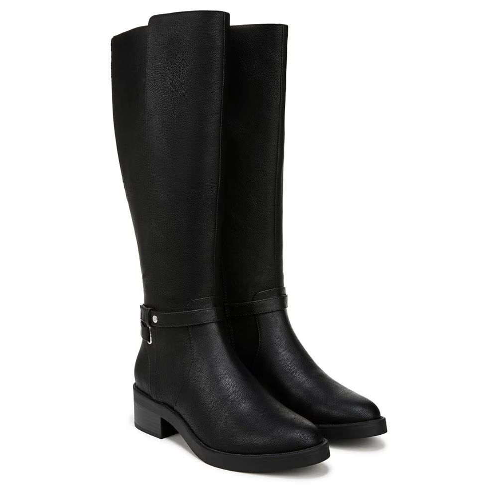 Сапоги до колена на широкую икру Berkley Lifestride, black faux leather