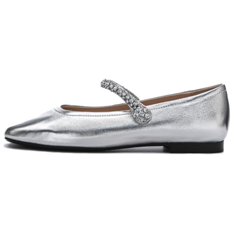 Туфли Мэри Джейн на плоской подошве 1,2 см женские Ed Hardy, Space Silver