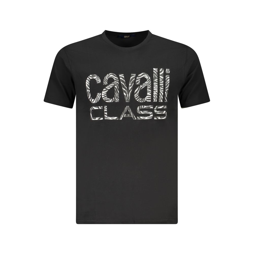 

Черная хлопковая мужская футболка Cavalli Class