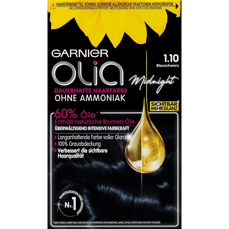 

Стойкая краска для волос Coloration 1.10 Blue Black Garnier, 1 шт.