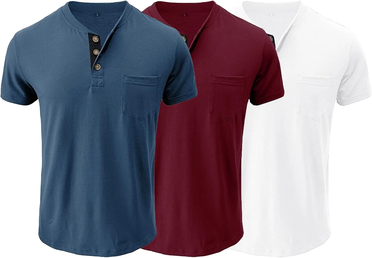 

Мужская футболка-поло Henley с коротким рукавом Slim Fit, летняя облегченная, набор Maiyifu-GJ