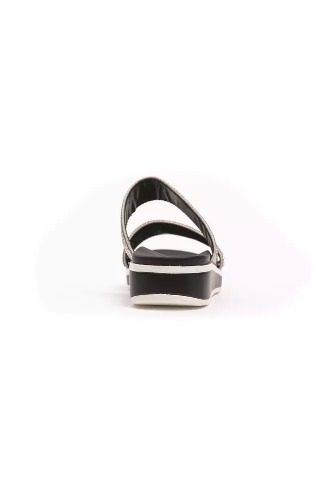 Сандалии женские из серебристого текстиля Péché Originel, Silver — фото 3