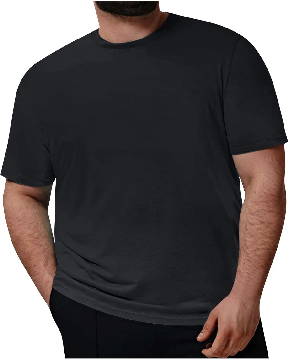 

Ymosrh Мужская футболка Plus Size Casual, короткий рукав, однотонная