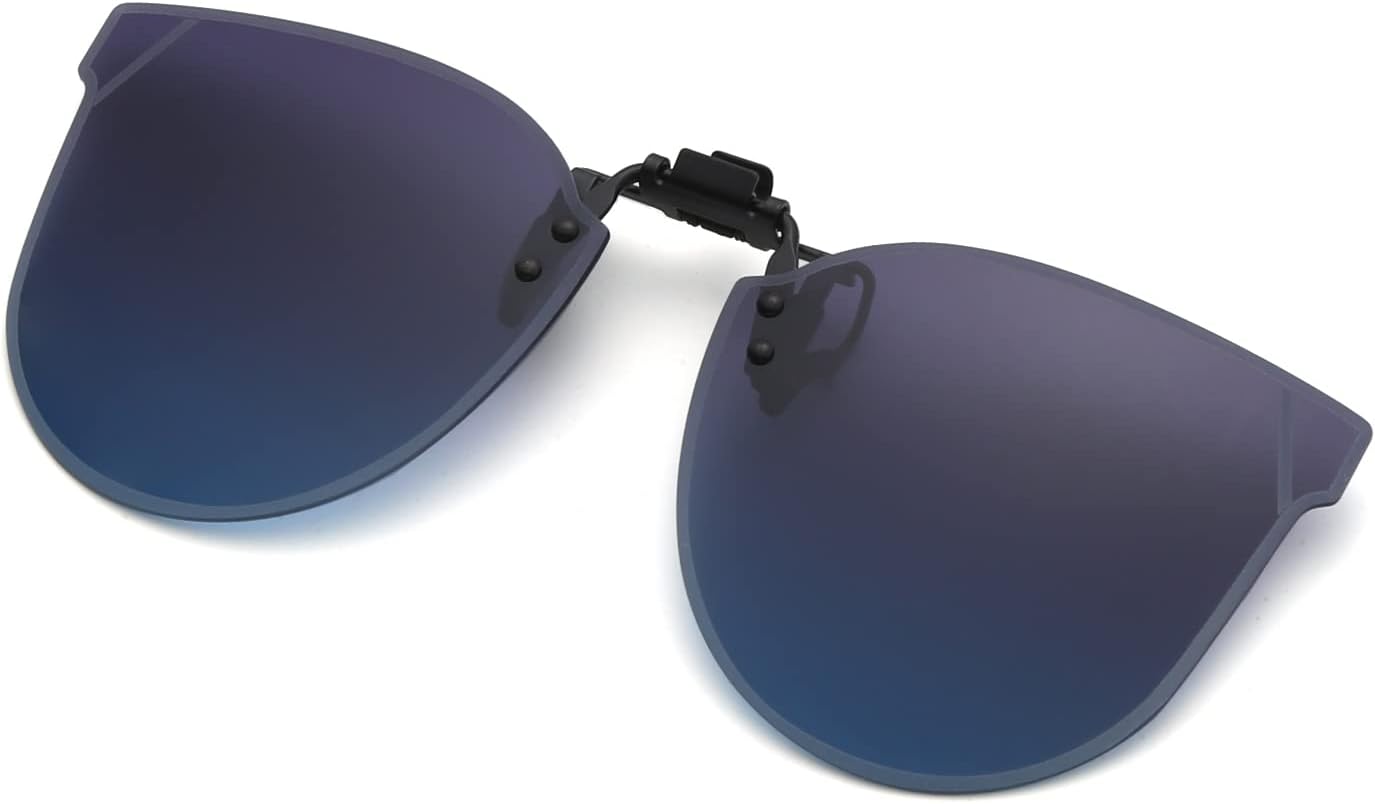 

Поляризованные солнцезащитные очки YAMEIZE с клипсами - безободковые откидные очки с защитой от УФ-излучения, модель «кошачий глаз», подходят для женщин и мужчин, для вождения и активного отдыха, Gradient Blue