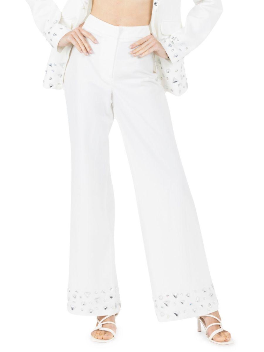 

Расклешенные брюки Joslin с кристаллами AKALIA, белый