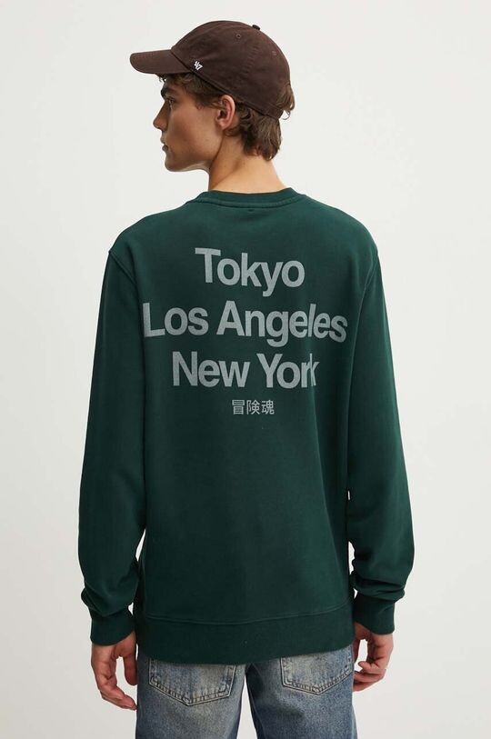 Хлопковая толстовка Superdry, зеленый — фото 3