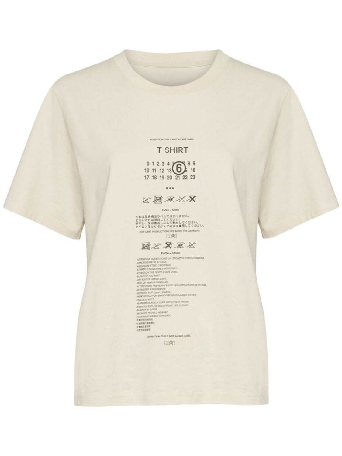 

MM6 Maison Margiela футболка из хлопка с этикеткой по уходу, нейтральный цвет