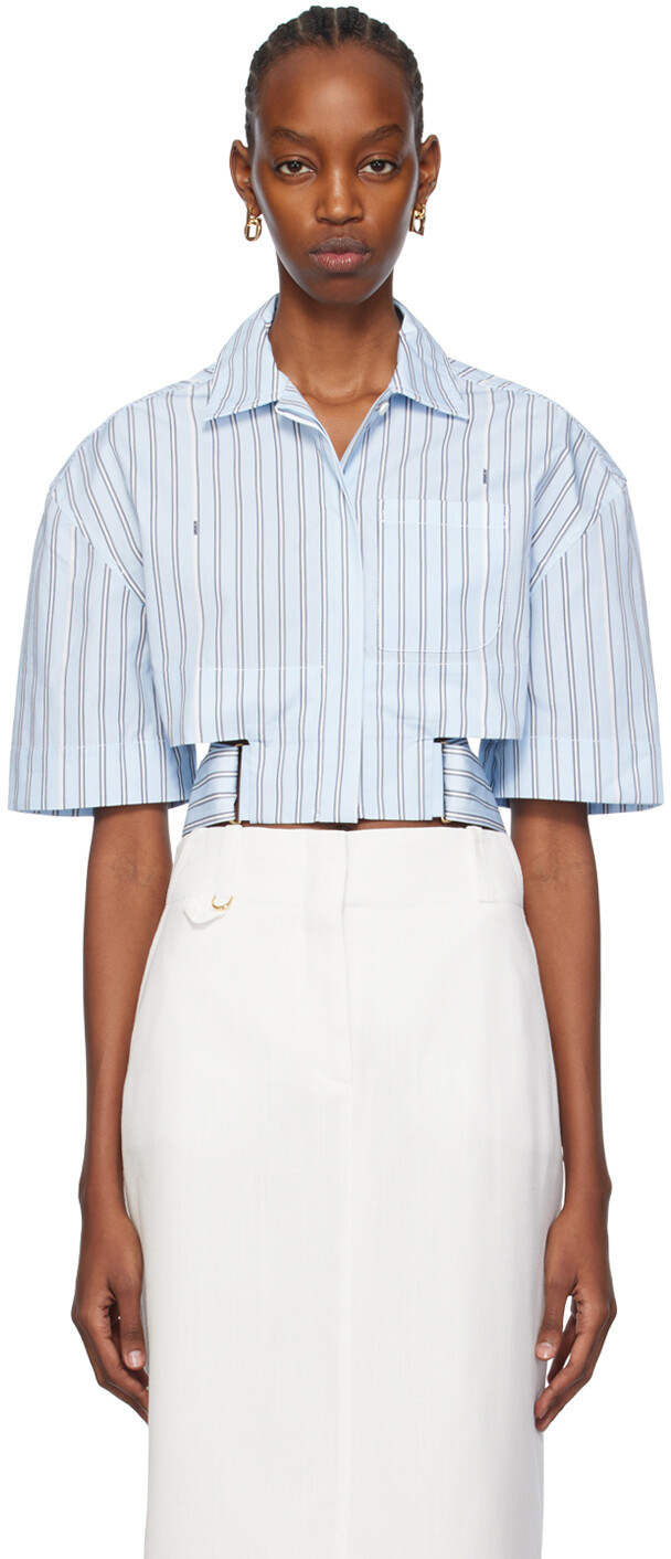 

Синяя рубашка Les Sculptures 'La chemise Courte Bari' JACQUEMUS