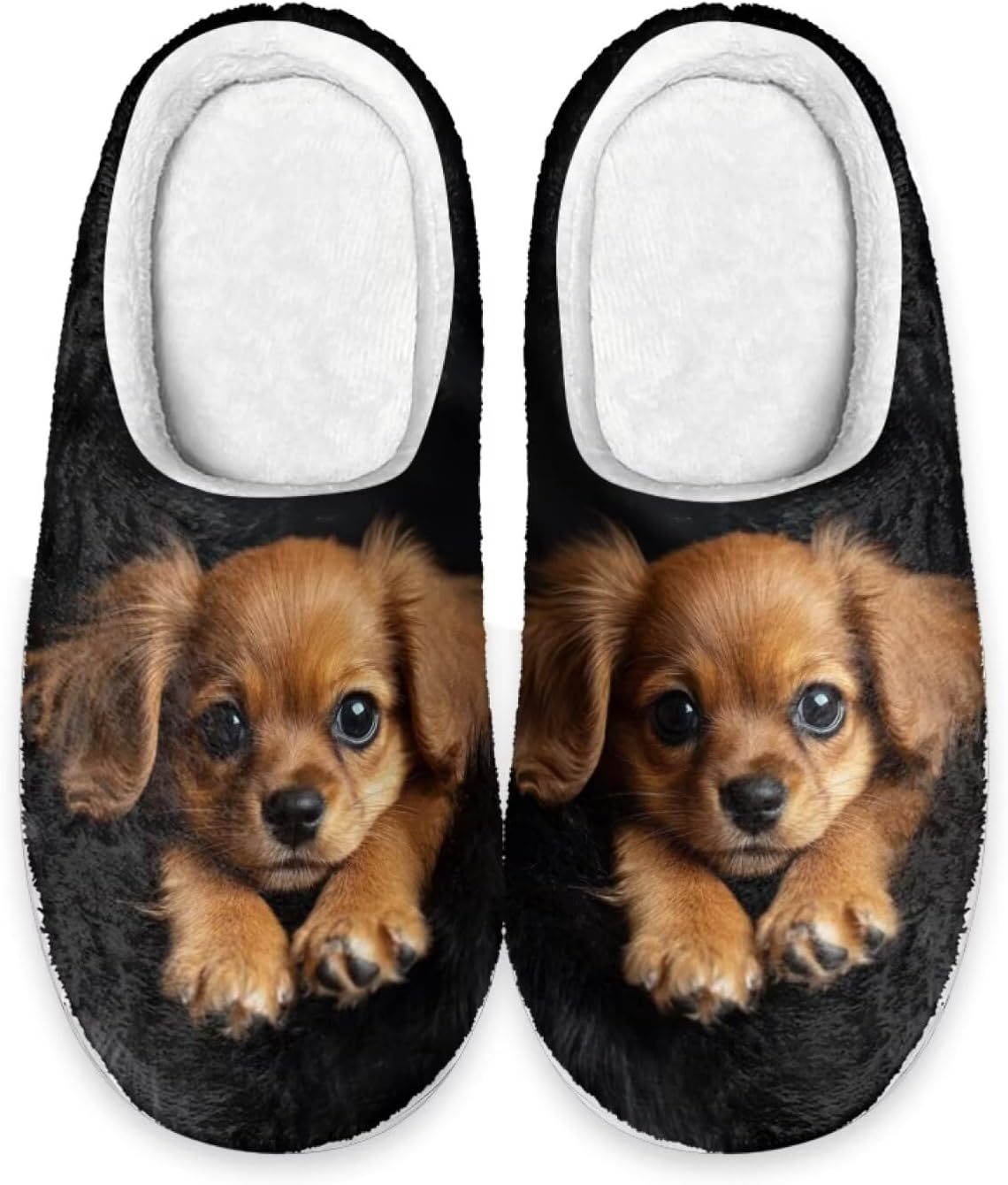 

Женские домашние тапочки Forchrinse с милым 3D мопсом, теплые уютные тапочки, мужские домашние туфли, мягкие плюшевые пушистые тапочки для дома и улицы с противоскользящей подошвой, черный