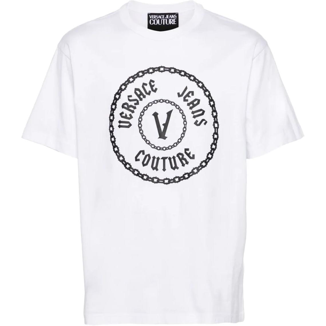 

Футболка с принтом логотипа Couture VERSACE JEANS, белая