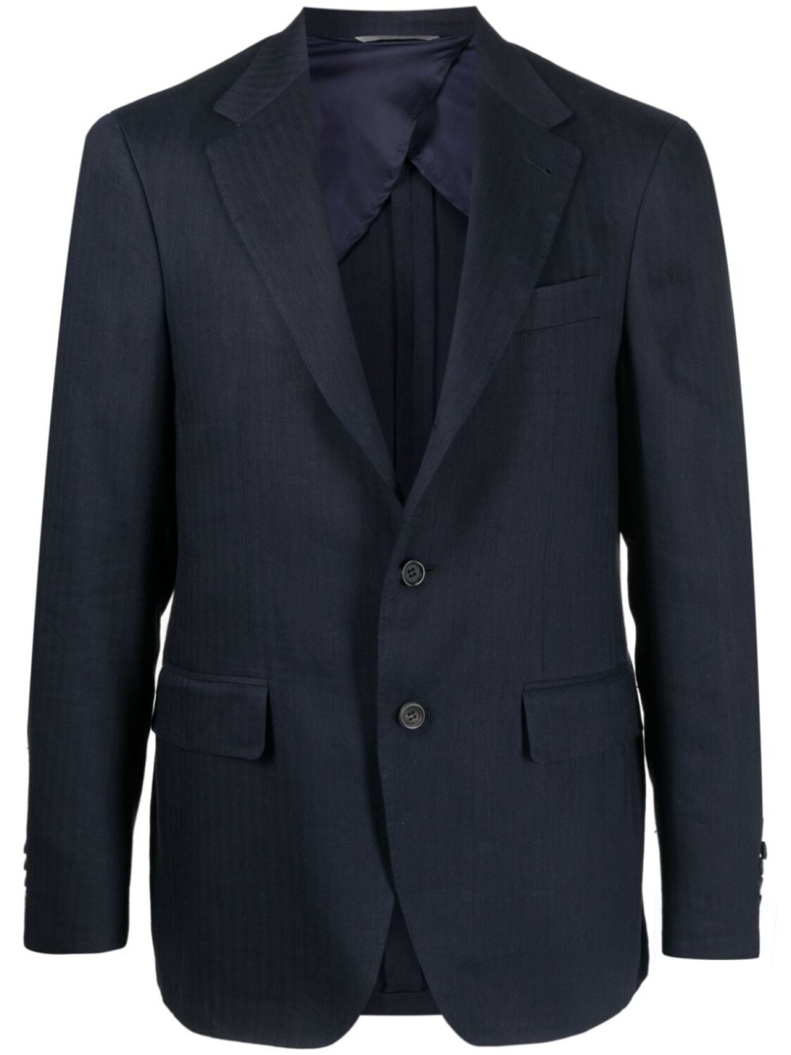 

Canali однобортный пиджак из смесовой шерсти, синий