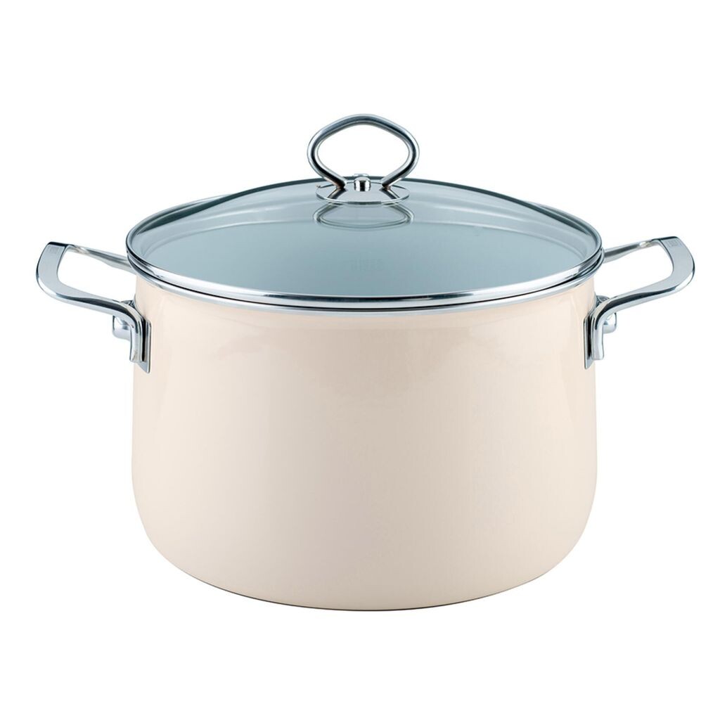 

Кастрюля для риса со стеклянной крышкой Ø24см 6,5 л эмаль Creme Nouvelle Avorio экстра крепкая Riess