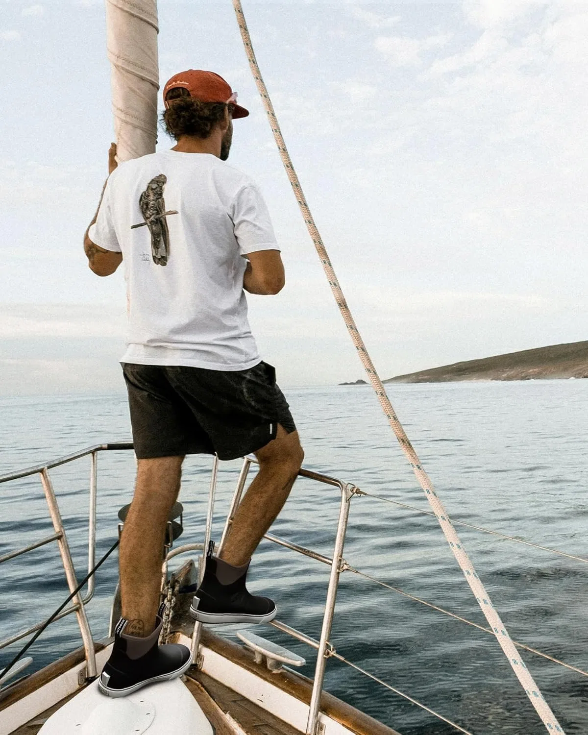 Мужские палубные ботинки OutdoorMaster, водонепроницаемые, нескользящие, резиновые, дышащие, для соленой воды, обувь для рыбалки, катания на лодке, кемпинга и парусного спорта, Black — фото 2
