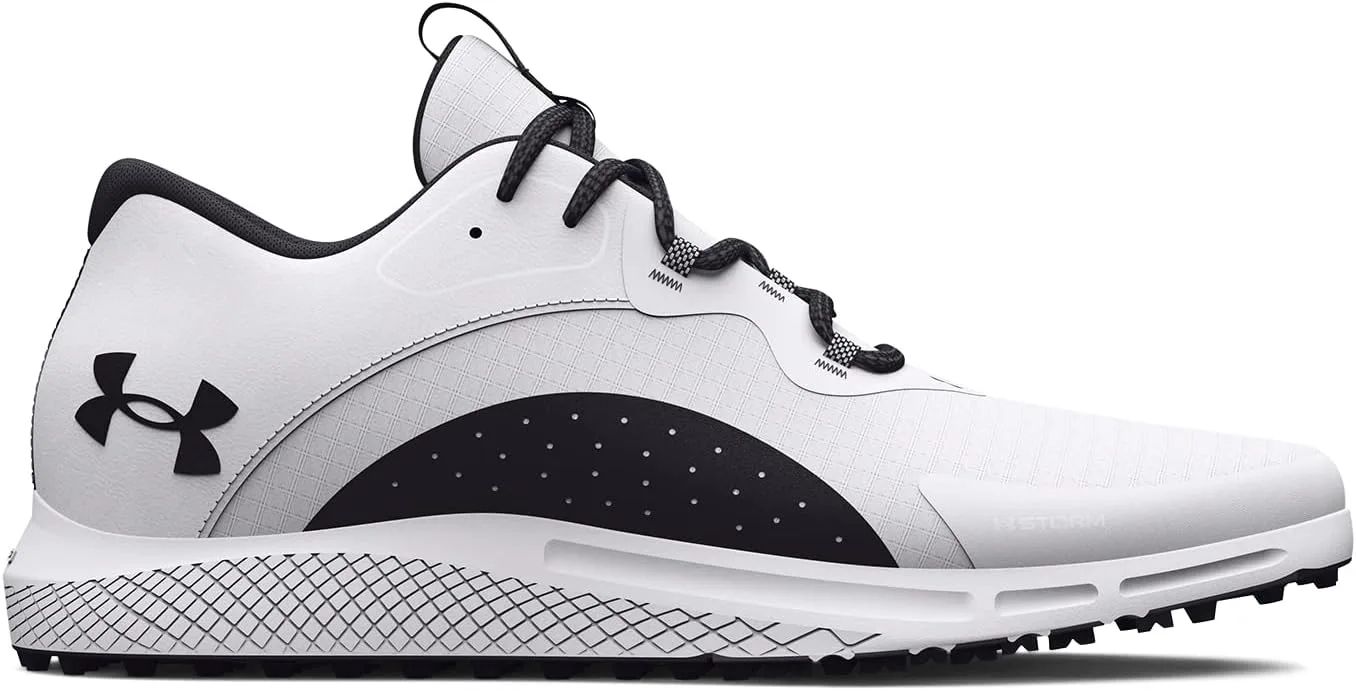 Мужские гольф-туфли Under Armour Charged Draw 2 с шипами, белый/черный — фото 3