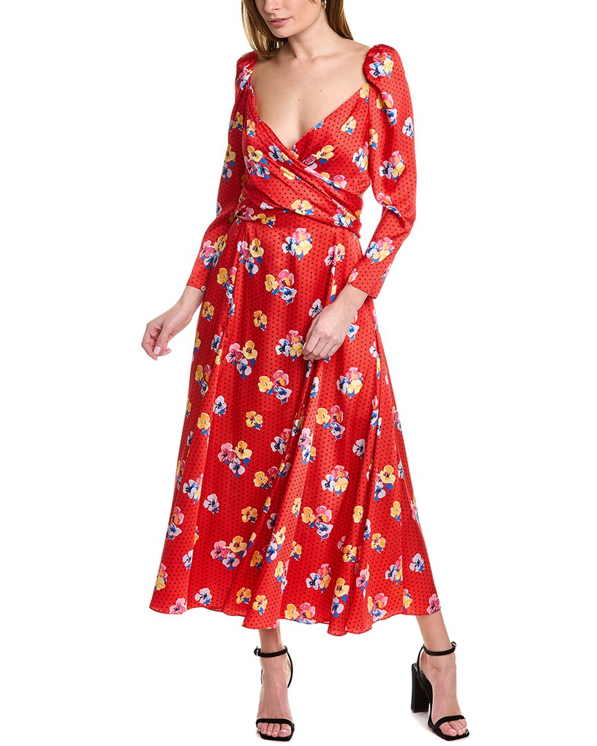 

Платье макси Carolina Herrera с перекрещивающимися бретелями, красный