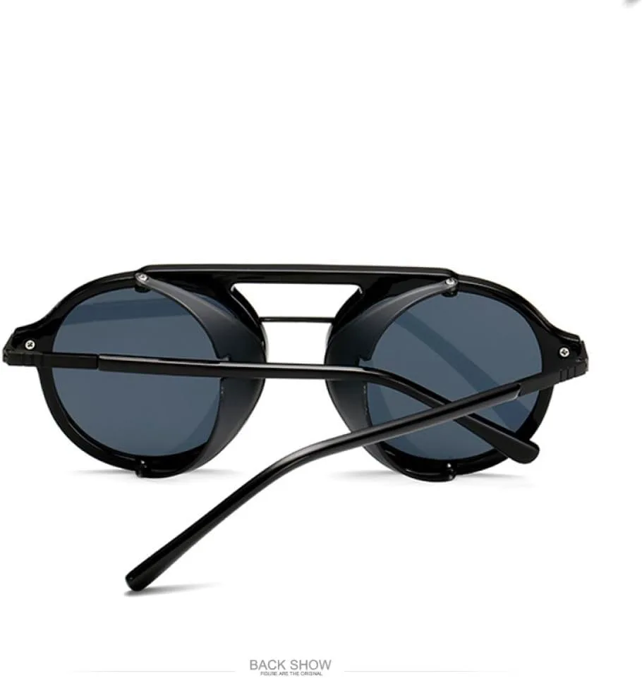 

Солнцезащитные очки в стиле стимпанк для мужчин и женщин, модные круглые солнцезащитные очки для женщин, винтажные панк-очки с защитой от ультрафиолета UV400 MTZJH, 2