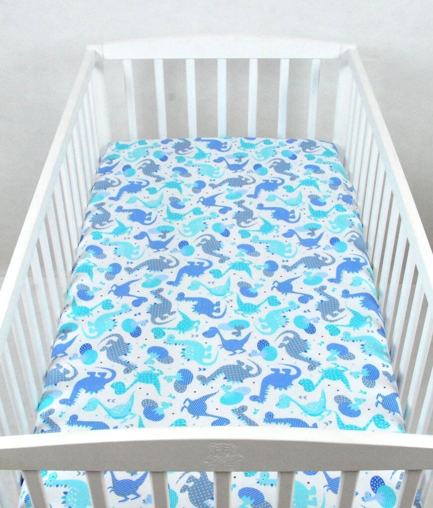 

BABYLUX простыня 60 x 120 см простыня для детской кроватки из хлопка 100. Dino синий