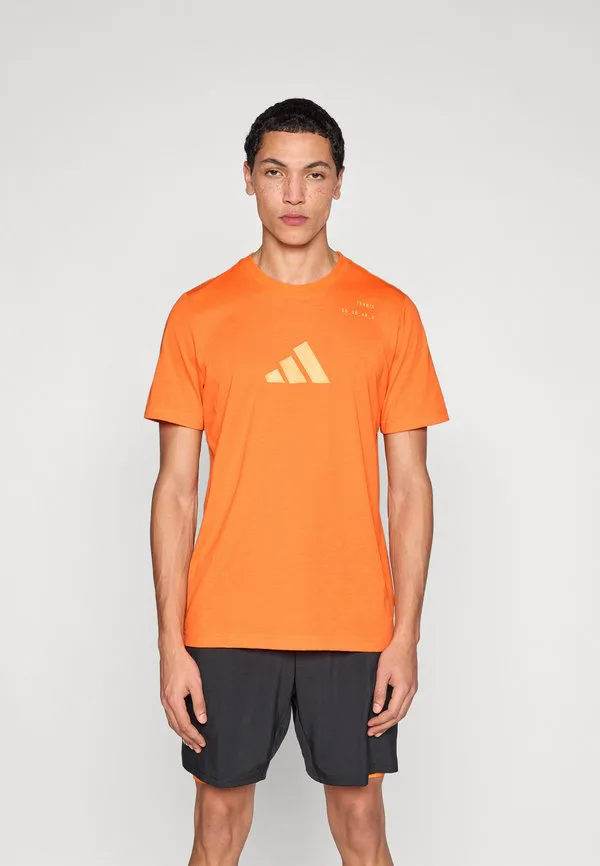 Футболка с принтом тенниса, спортивная футболка Adidas Performance, Pure Orange — фото 3