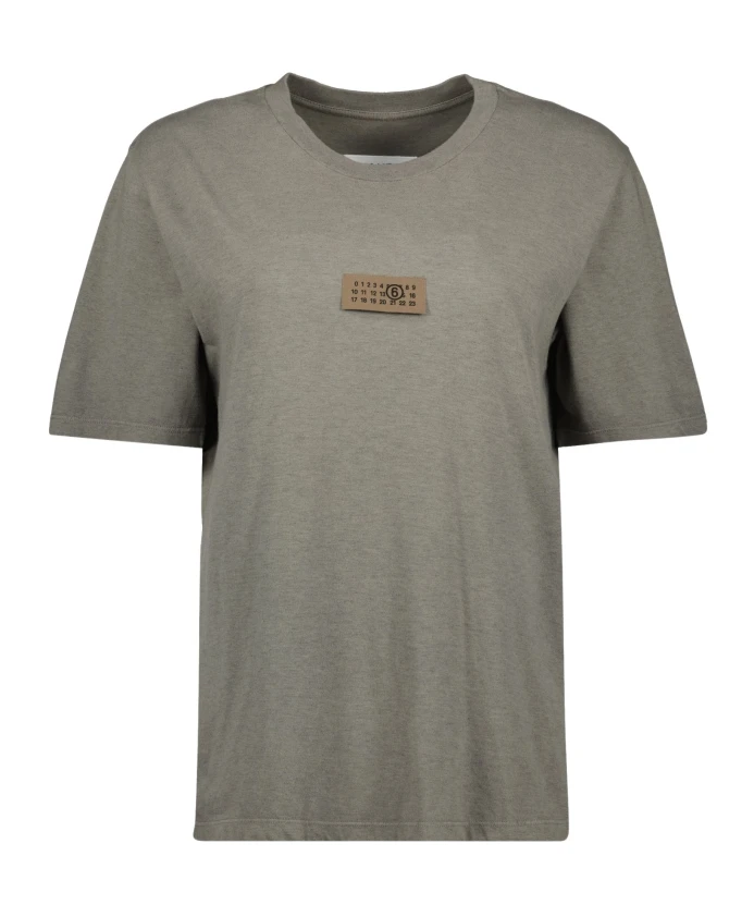 

Футболка с цифрами, круглый вырез, короткие рукава. Mm6 Maison Margiela, серый