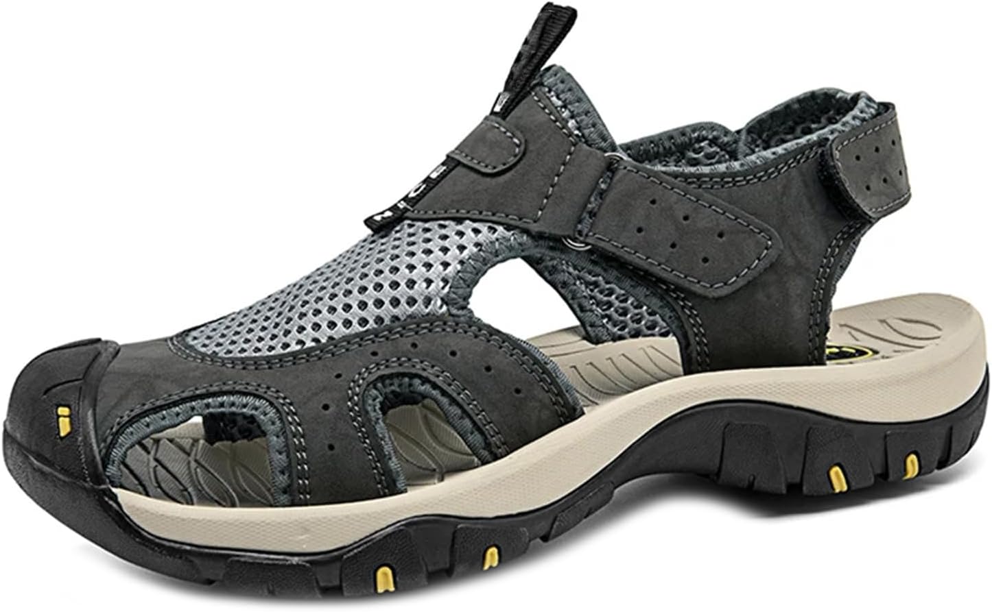 

Мужские повседневные обувь на открытом воздухе, кожаные сандалии для мужчин, пляжные сандалии, римские туфли Generic, серый