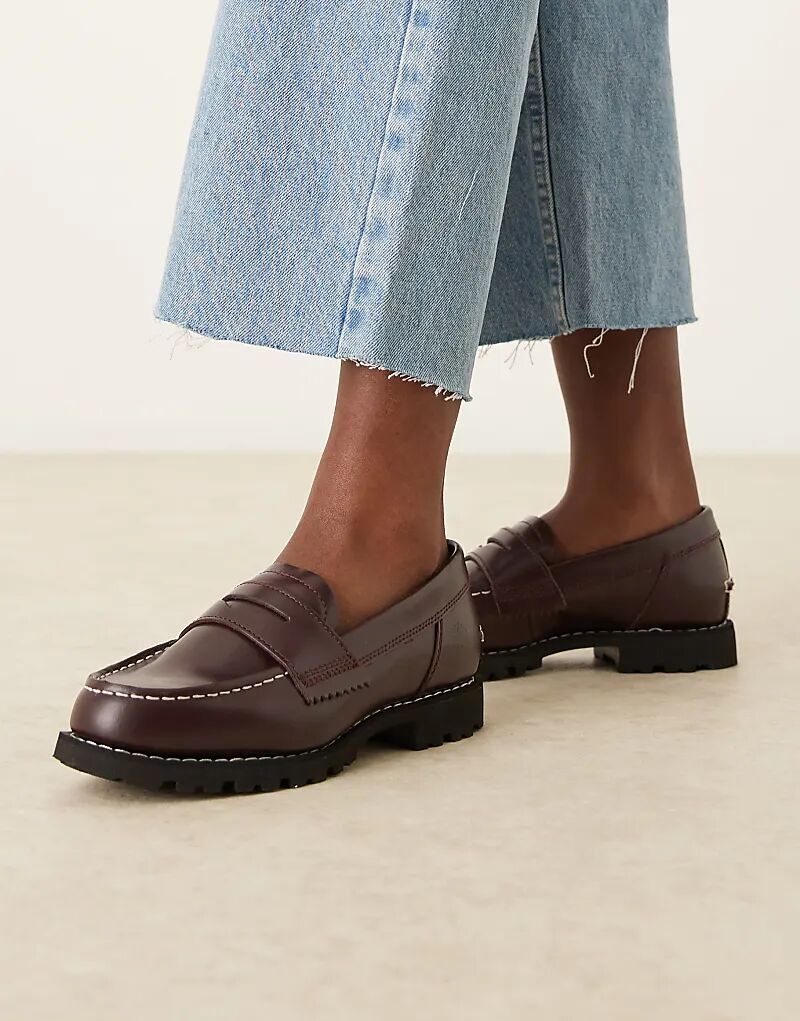 Пенни-лоферы Timberland Noreen с контрастной строчкой из бордовой кожи
