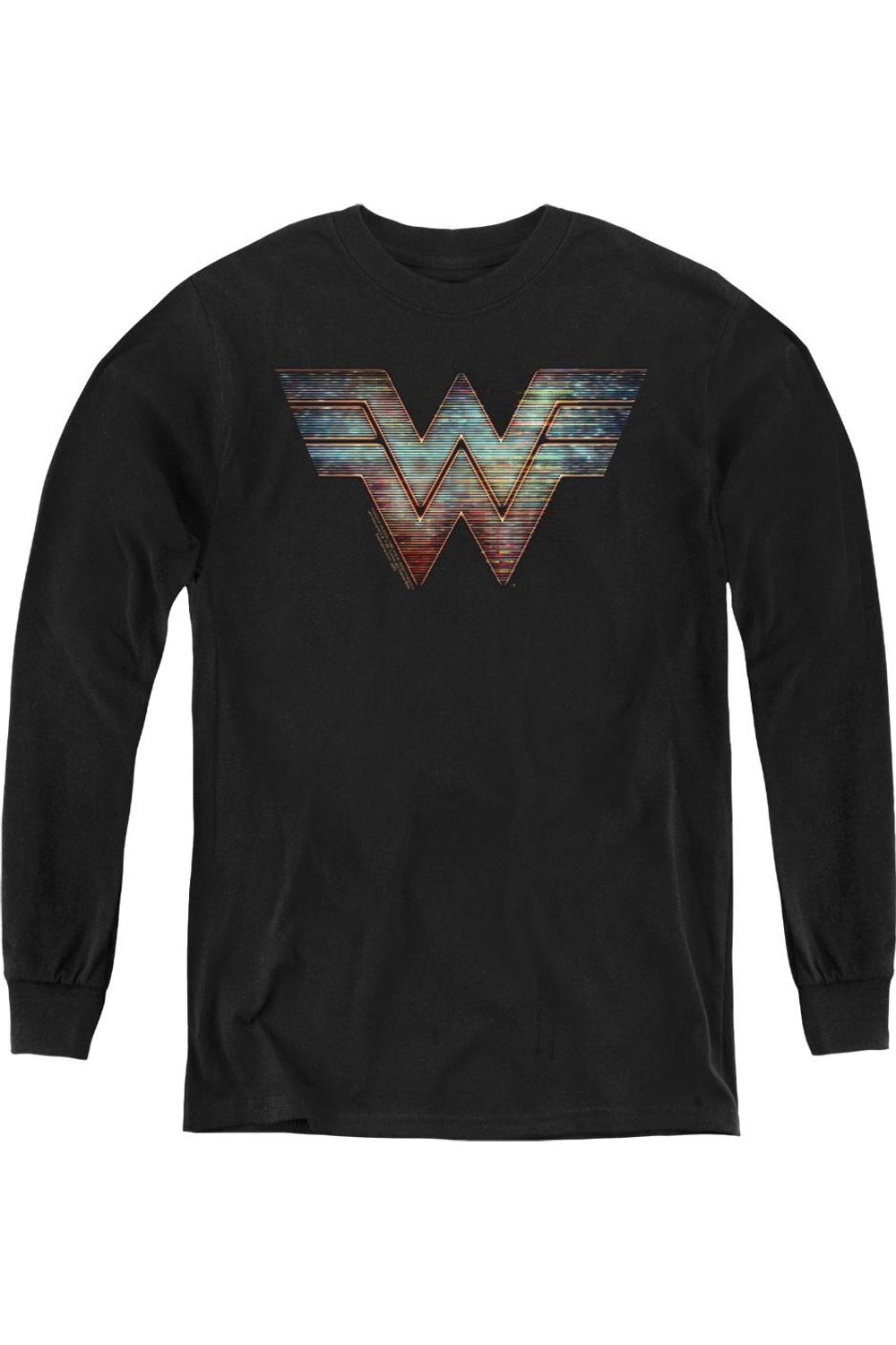 

Футболка с длинным рукавом для детей с логотипом Wonder Woman 84 Static Gildan, черный
