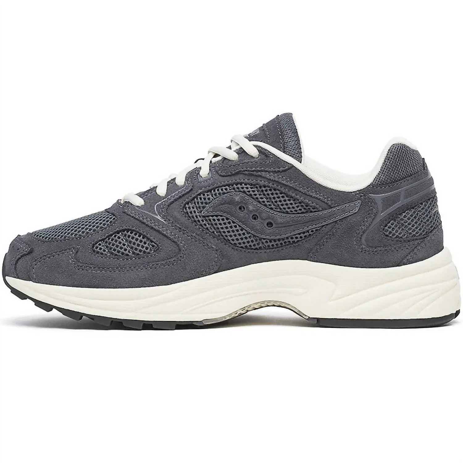 SAUCONY Мужские замшевые кроссовки Grid Jazz 9, цвет графитовый/кремовый — фото 2