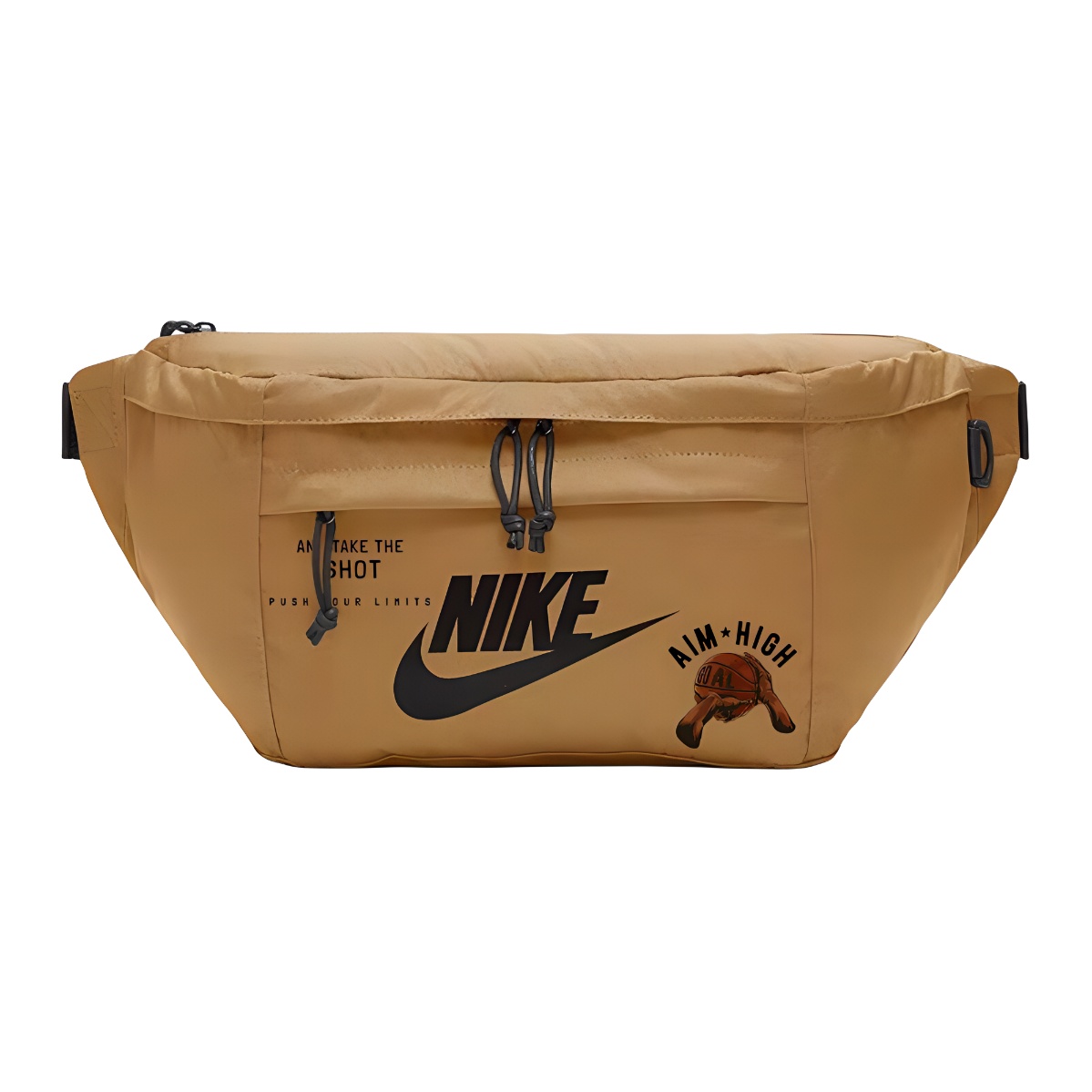 

Nike Тканевая поясная сумка унисекс пшеничного цвета с принтом, Wheat