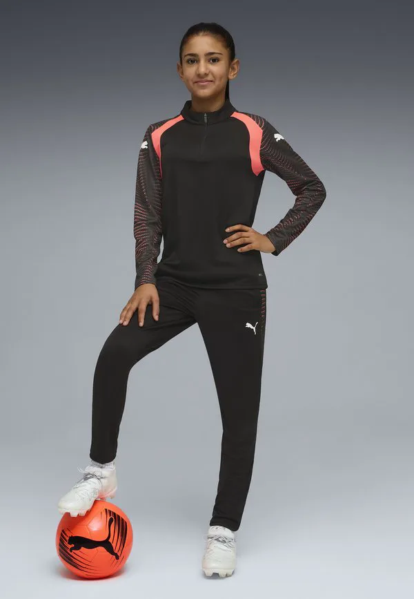 Спортивные штаны для индивидуального финала по футболу Puma, Black-Mint Jelly-Glowing Red