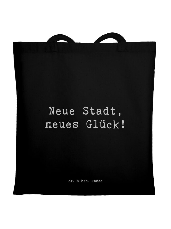 

Сумка Mr. & Mrs. Panda Tragetasche Spruch Umzug neue Stadt mit Spruch, черный