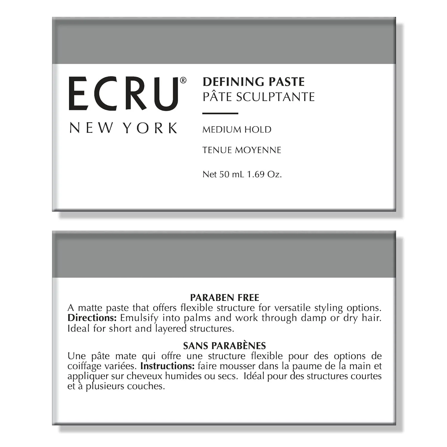 ECRU New York: Паста для укладки, воск для волос средней фиксации, крем для укладки, текстурирующие средства для волос, помада дорожного размера, 1,69 унции. — фото 2