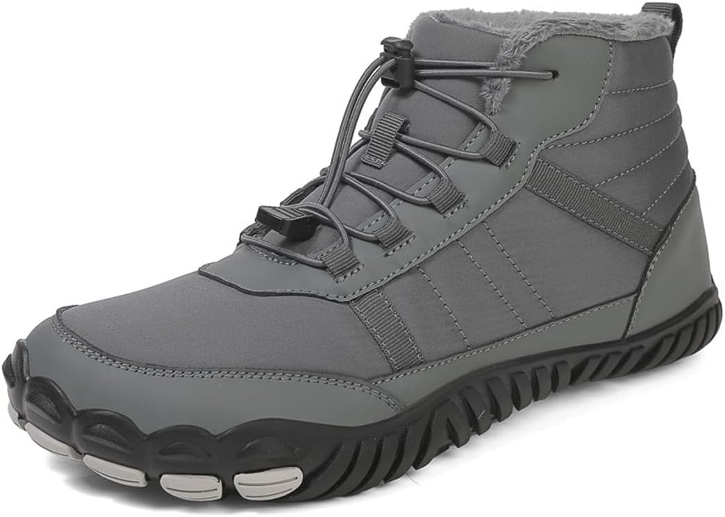 

Зимние ботинки SWZEC для босых ног с противоскользящей и водонепроницаемой подошвой (унисекс), серый