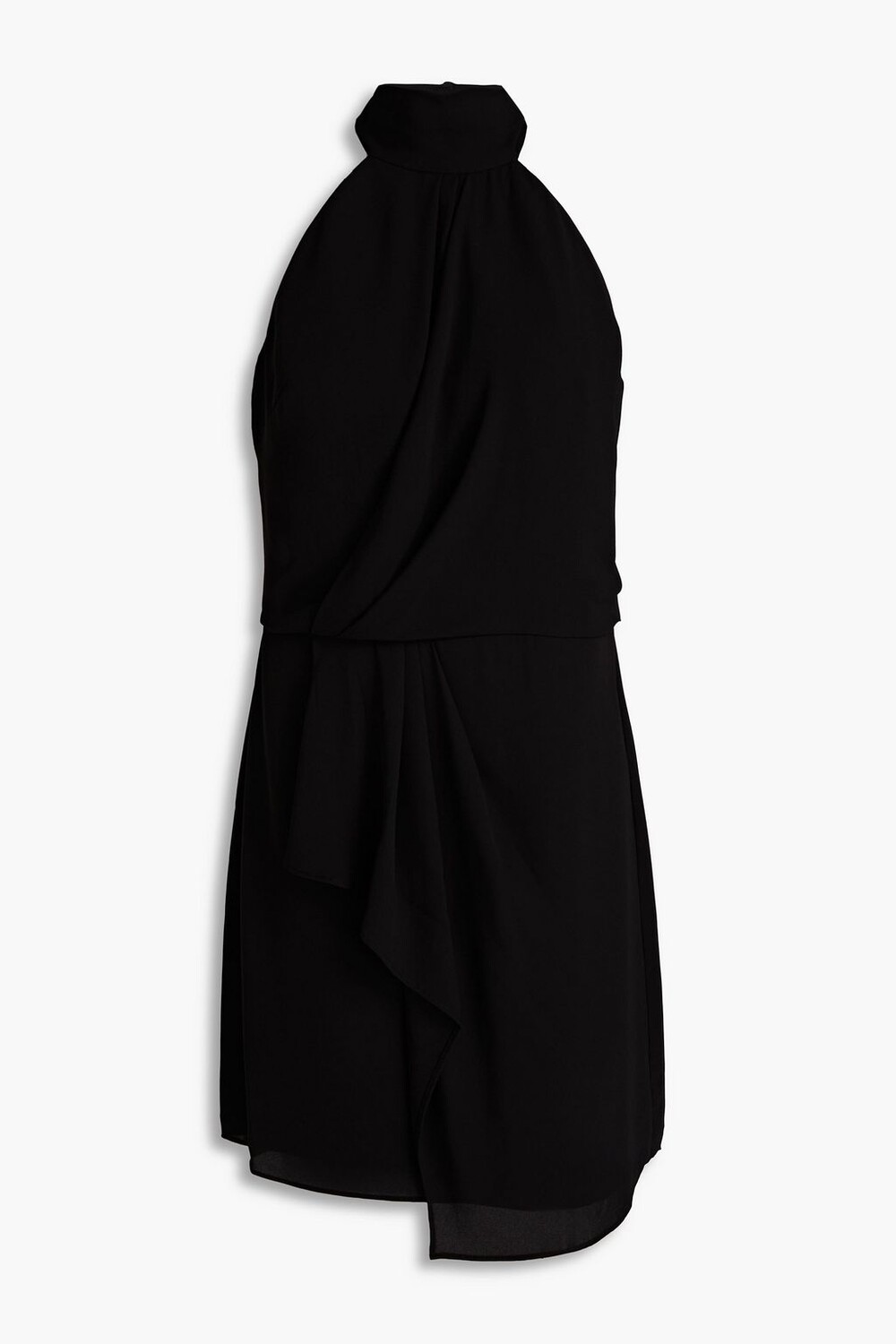 

Платье мини Harlow из крепдешина с драпировкой HALSTON HERITAGE, черный