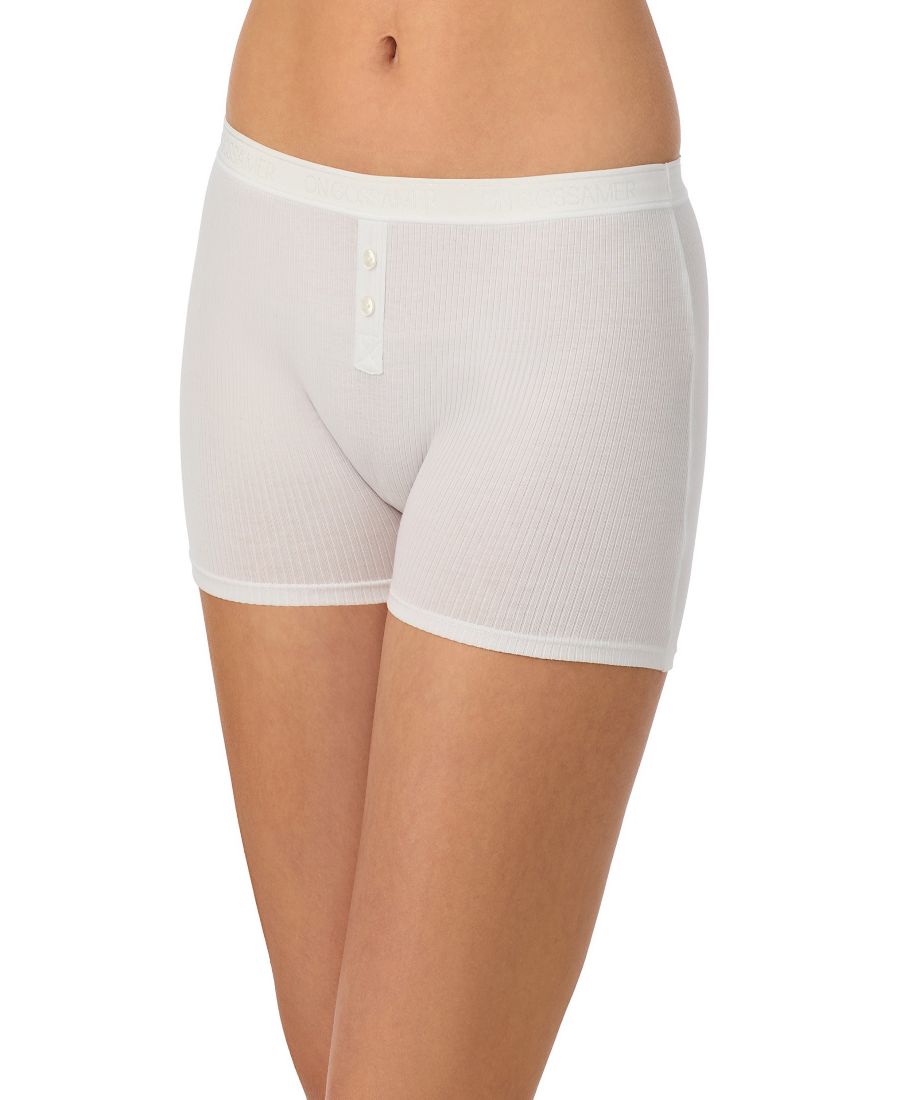 

Женские хлопковые боксерские шорты Cabana в рубчик, однотонные On Gossamer, White
