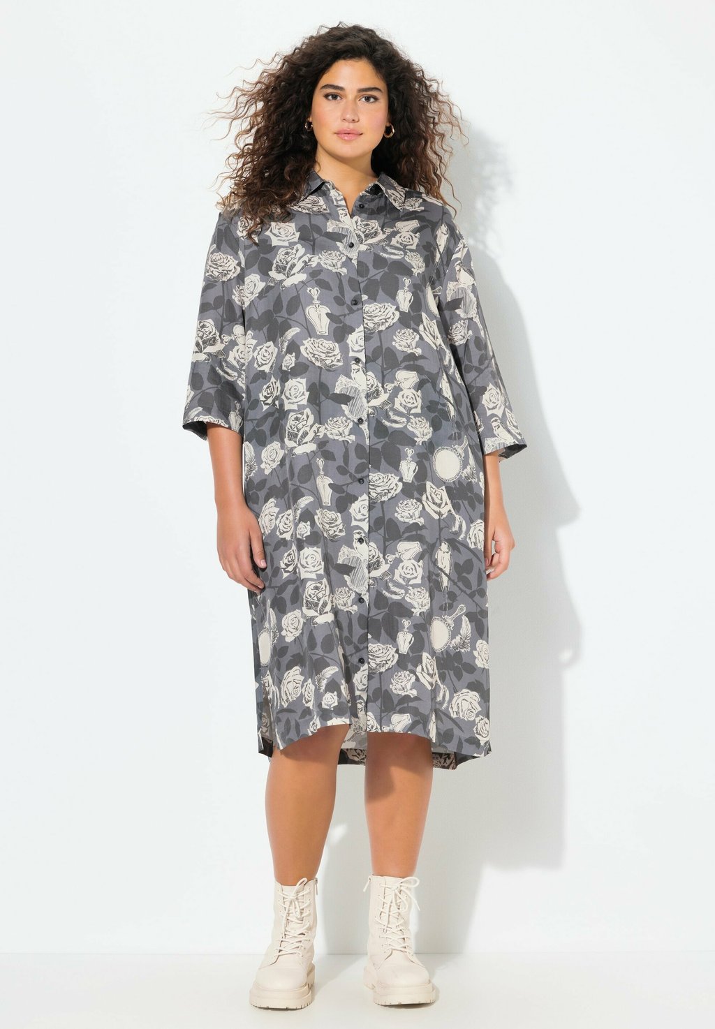 

Платье-трансформер ROSE PRINT 3/4 SLEEVE Ulla Popken, серый