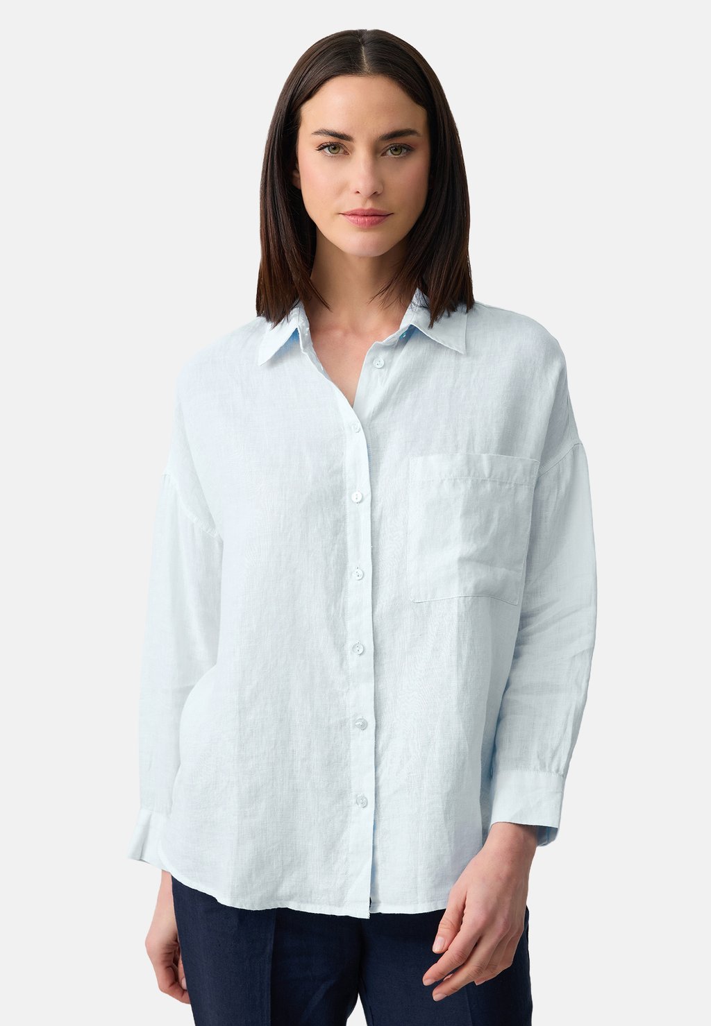 

Блузка на пуговицах LONG SLEEVE WITH POCKETS Jimmy Key, светло-голубой