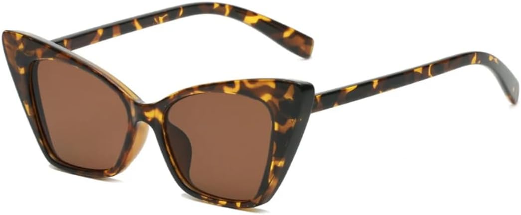 

Винтажные солнцезащитные очки «Кошачий глаз» для женщин и мужчин, в стиле ретро, ​​для активного отдыха, поездок, рыбалки, с защитой от УФ-излучения UV400 TVTBBVV, Leopard Brown