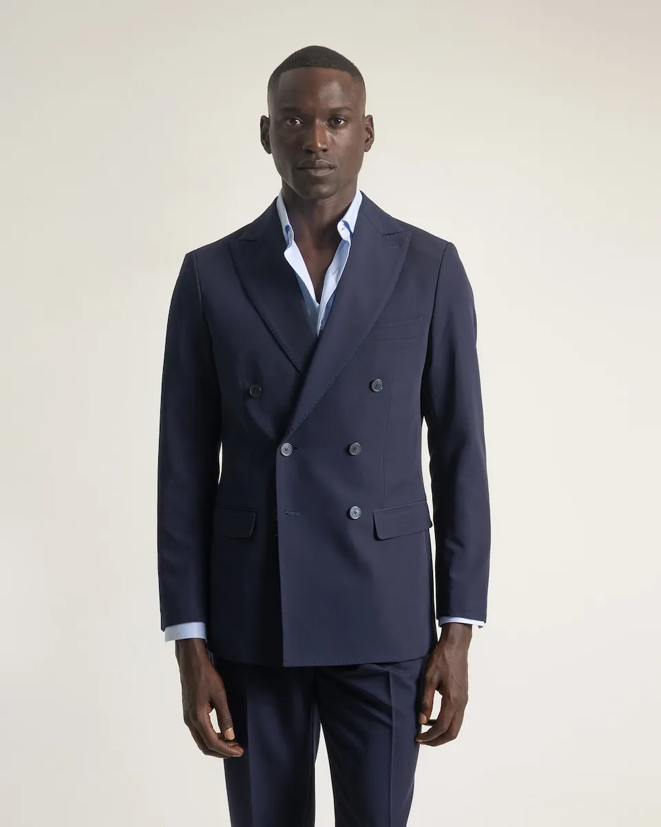 

Мужской пиджак крестового кроя, узкий, без утюжки PuroEgo, темно-синий