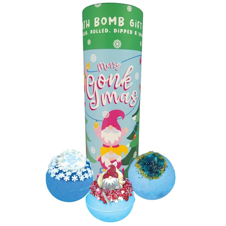 

Bomb Cosmetics, подарочный тюбик Merry Gonkmas с бомбочками для ванны 3 шт.