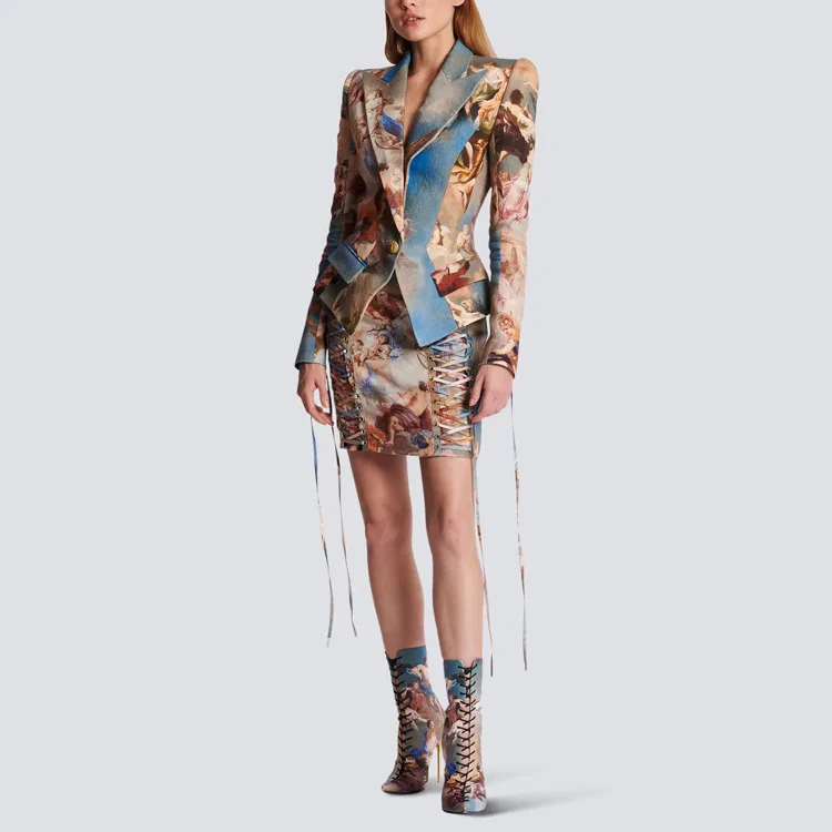 Куртка slim fit с принтом Sky BALMAIN, Multicolor — фото 3